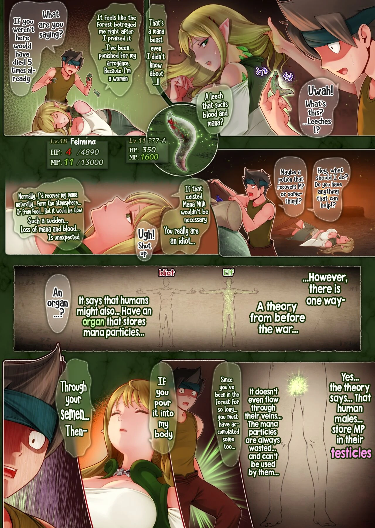 Fel and the Forest of Mana -The big titty elf healer recovers my stamina with her bodily fluids- porn comic picture 21