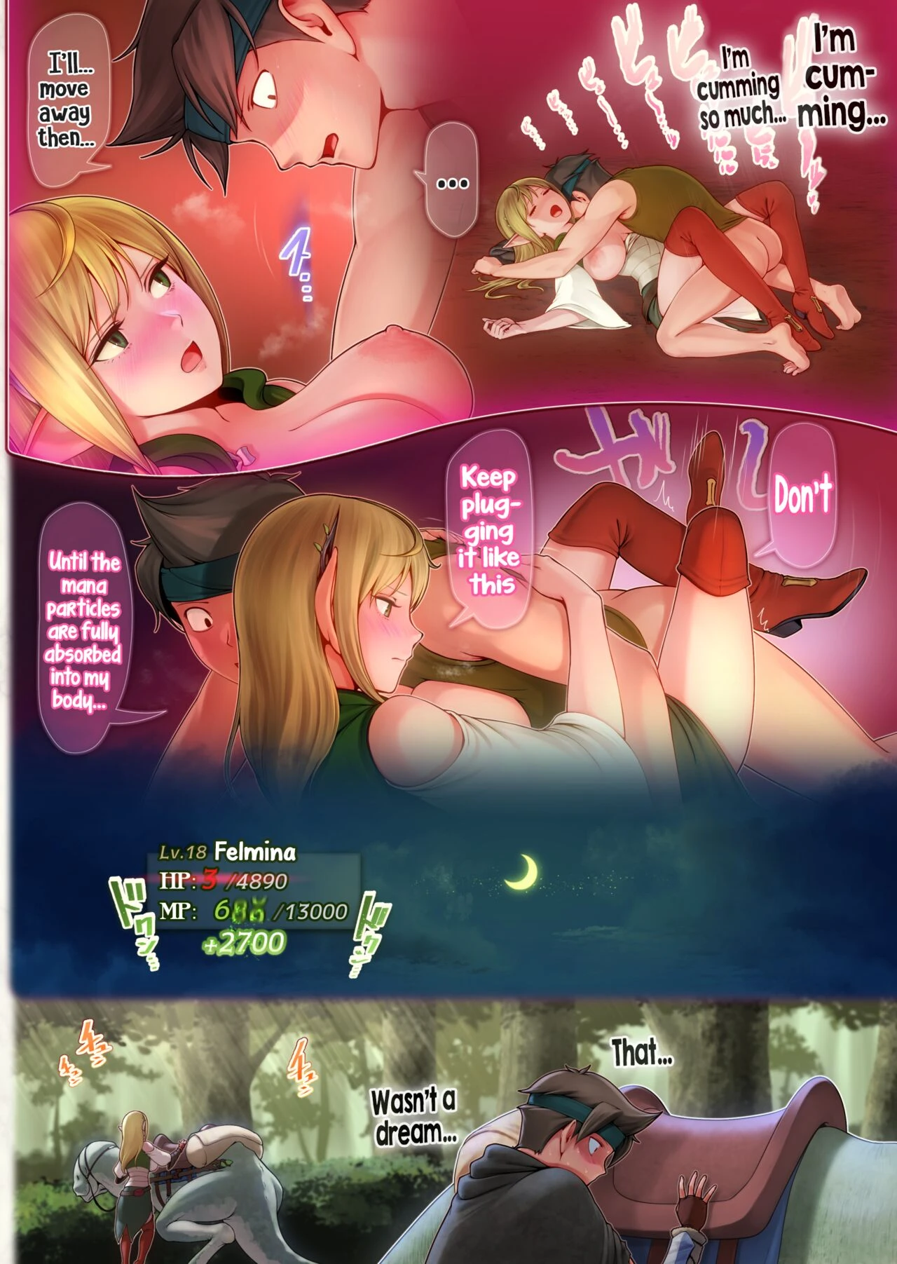 Fel and the Forest of Mana -The big titty elf healer recovers my stamina with her bodily fluids- porn comic picture 28