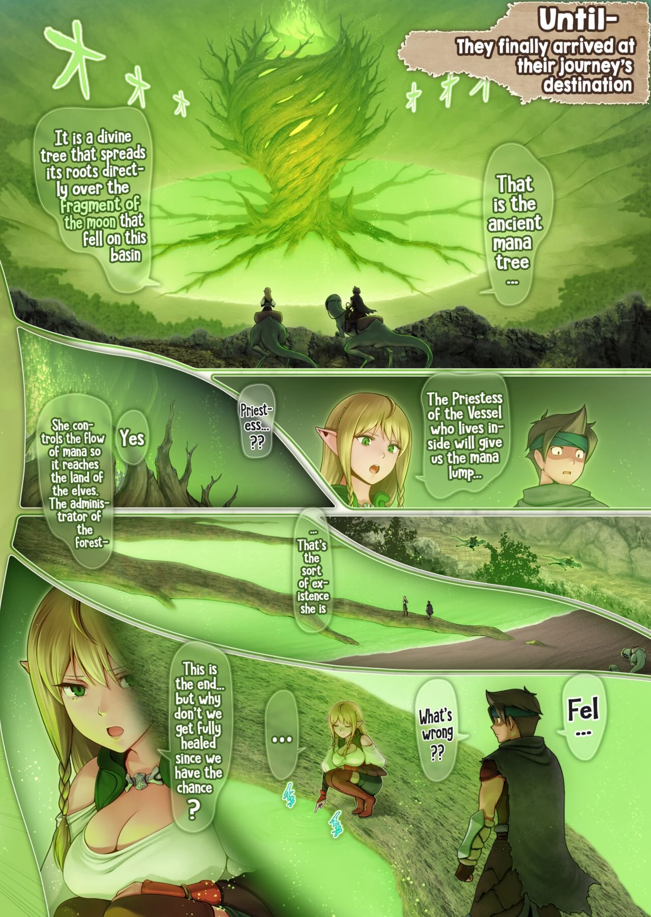 Fel and the Forest of Mana -The big titty elf healer recovers my stamina with her bodily fluids- porn comic picture 40
