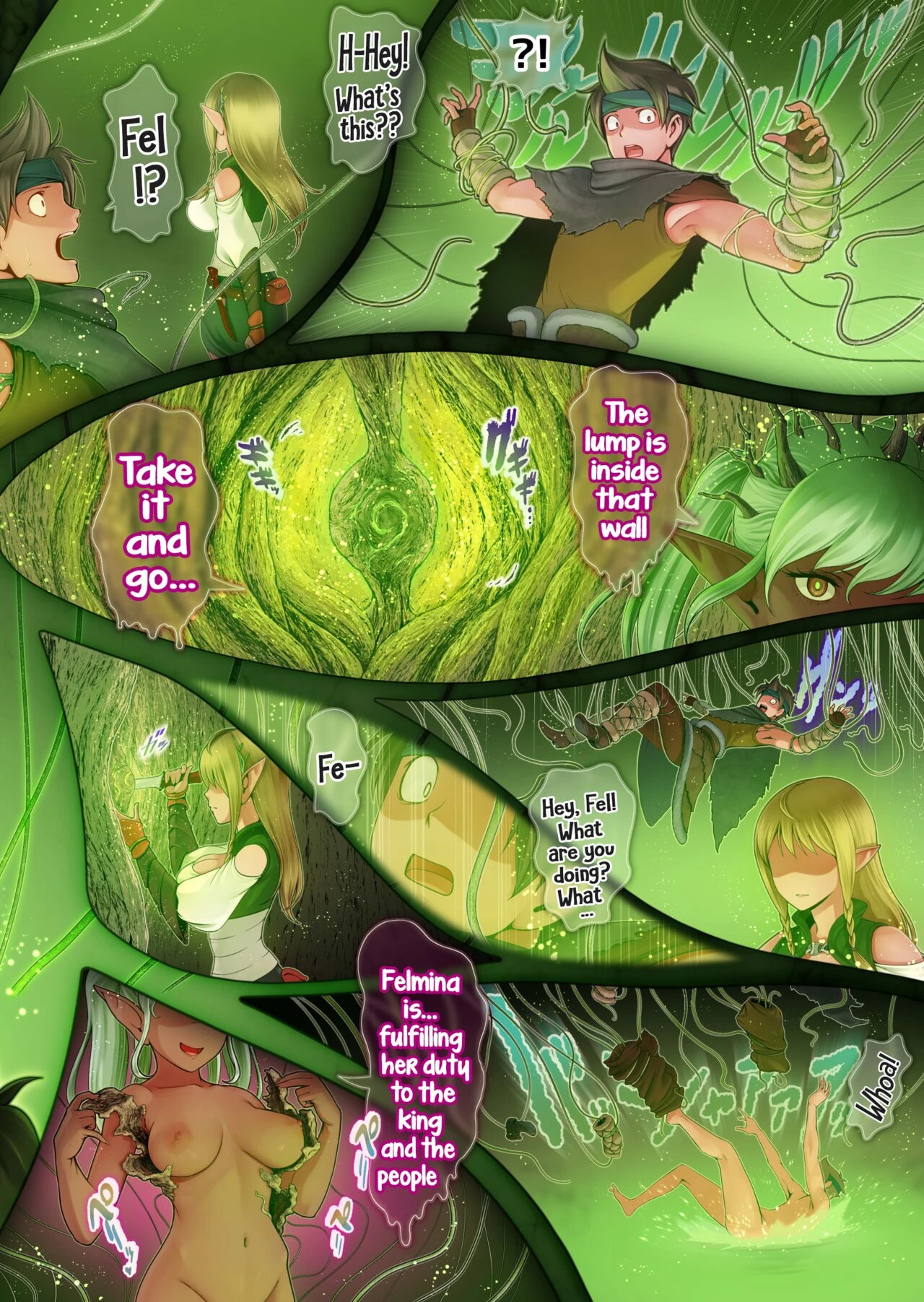 Fel and the Forest of Mana -The big titty elf healer recovers my stamina with her bodily fluids- porn comic picture 44