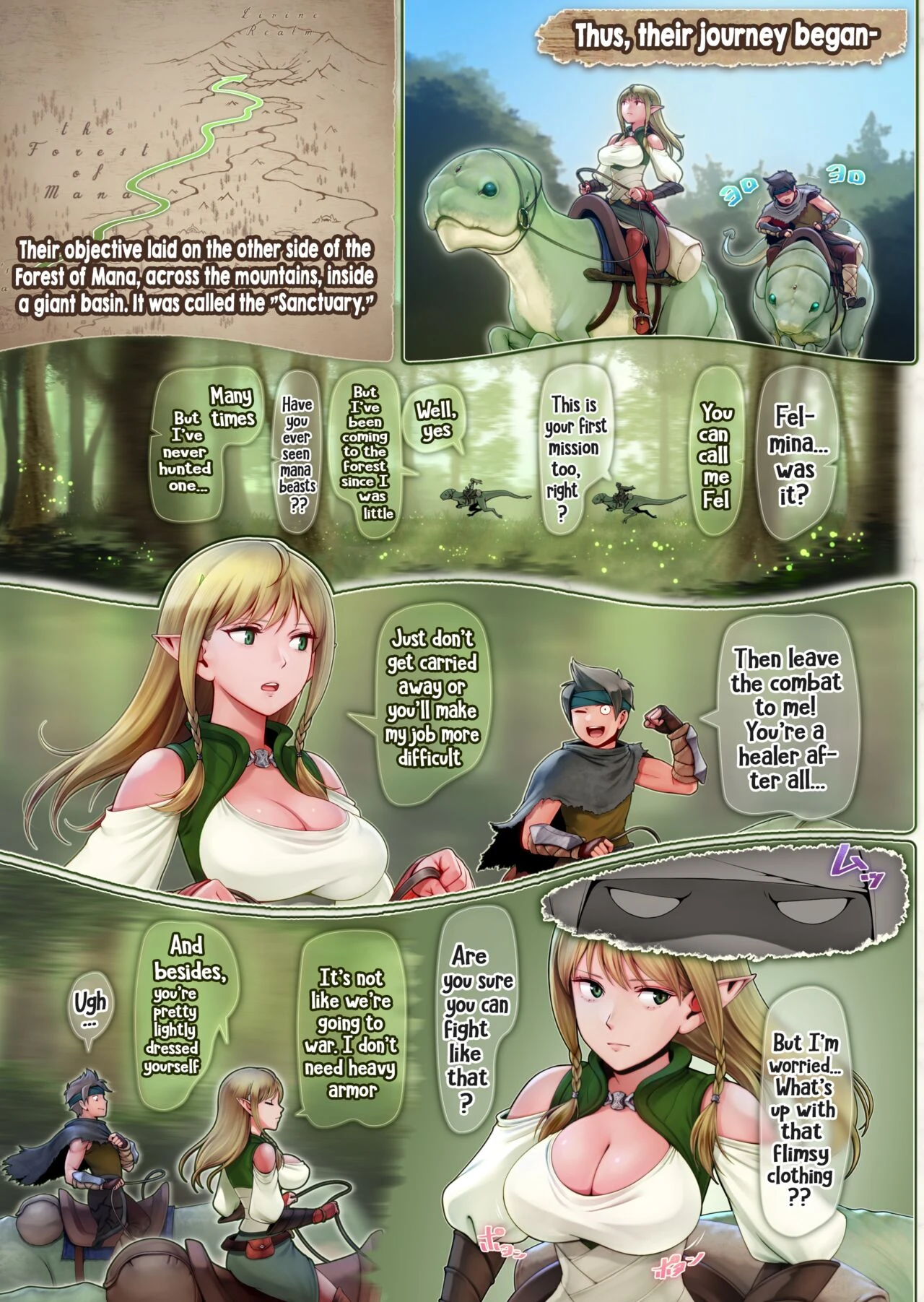 Fel and the Forest of Mana -The big titty elf healer recovers my stamina with her bodily fluids- porn comic picture 8