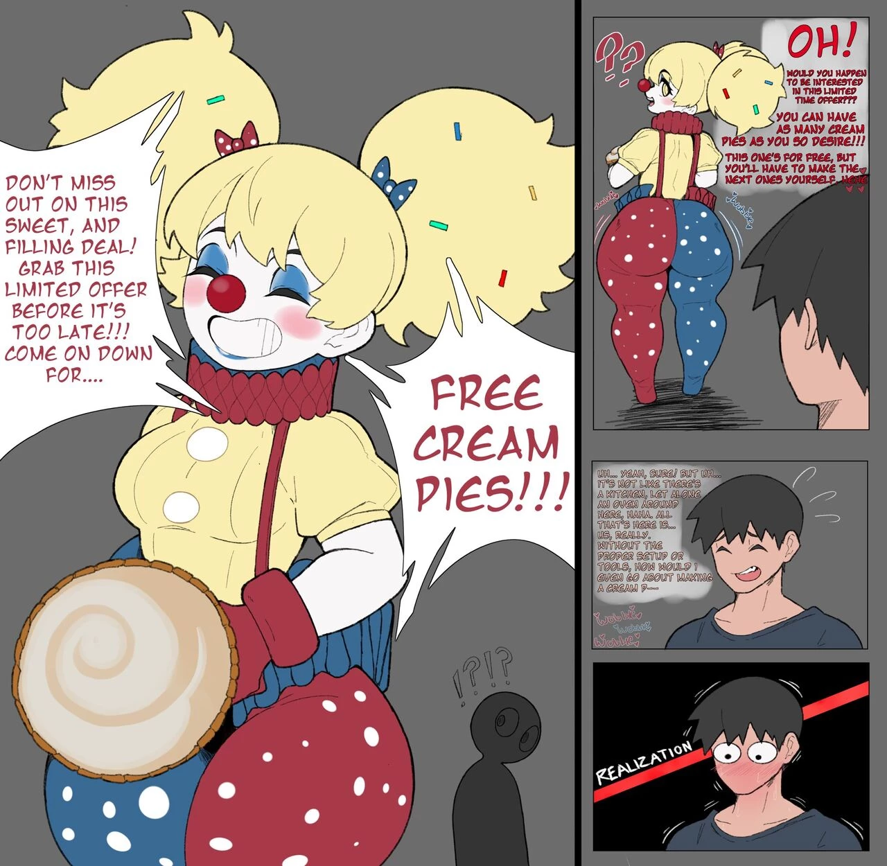 Free cream pies!!! porn comic picture 1