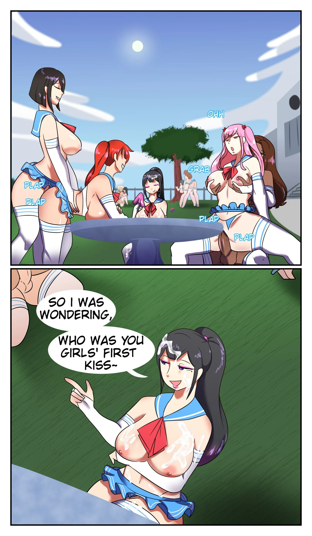 Friend Group Discusses Their First Kiss porn comic picture 1