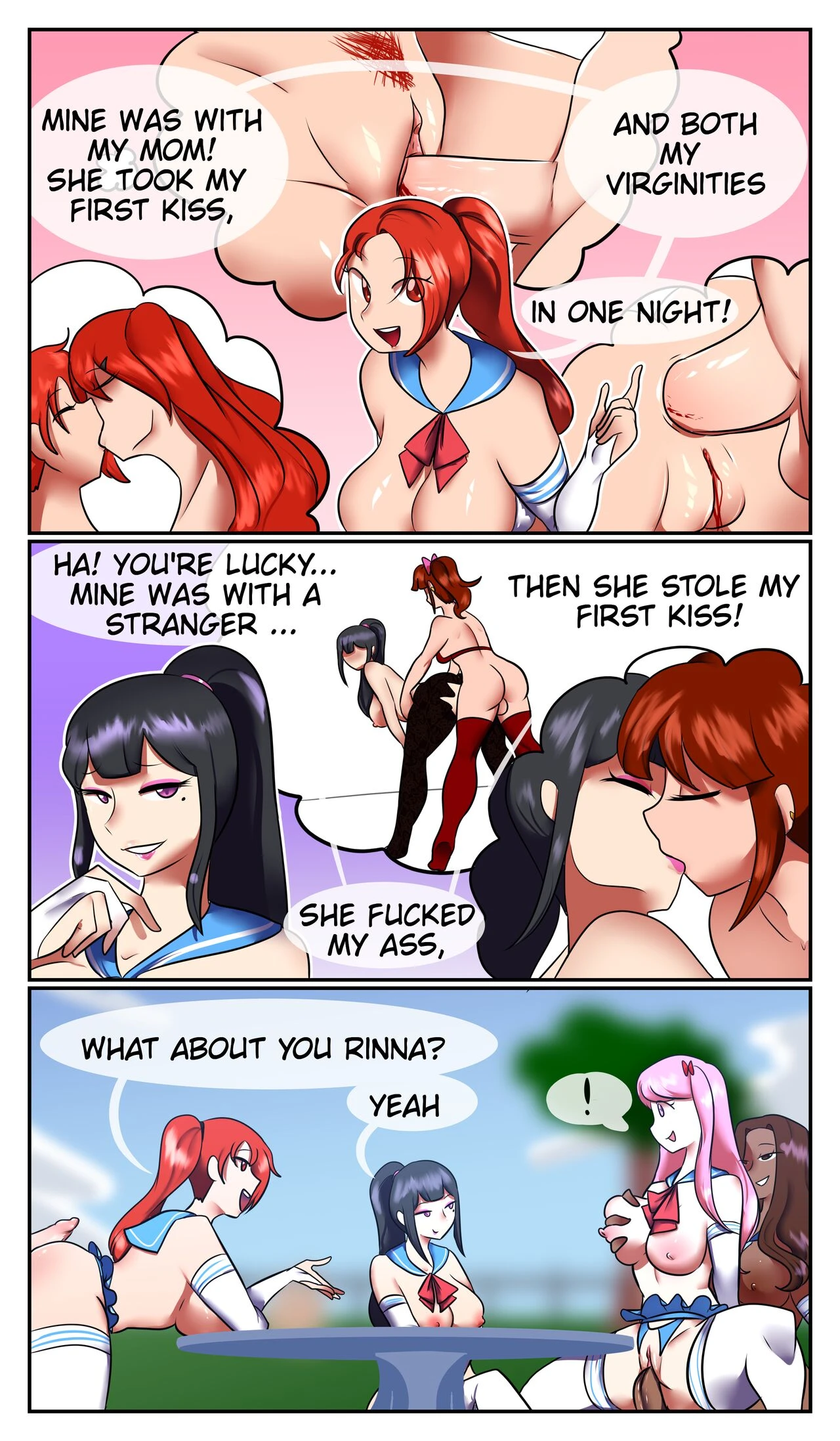 Friend Group Discusses Their First Kiss porn comic picture 2