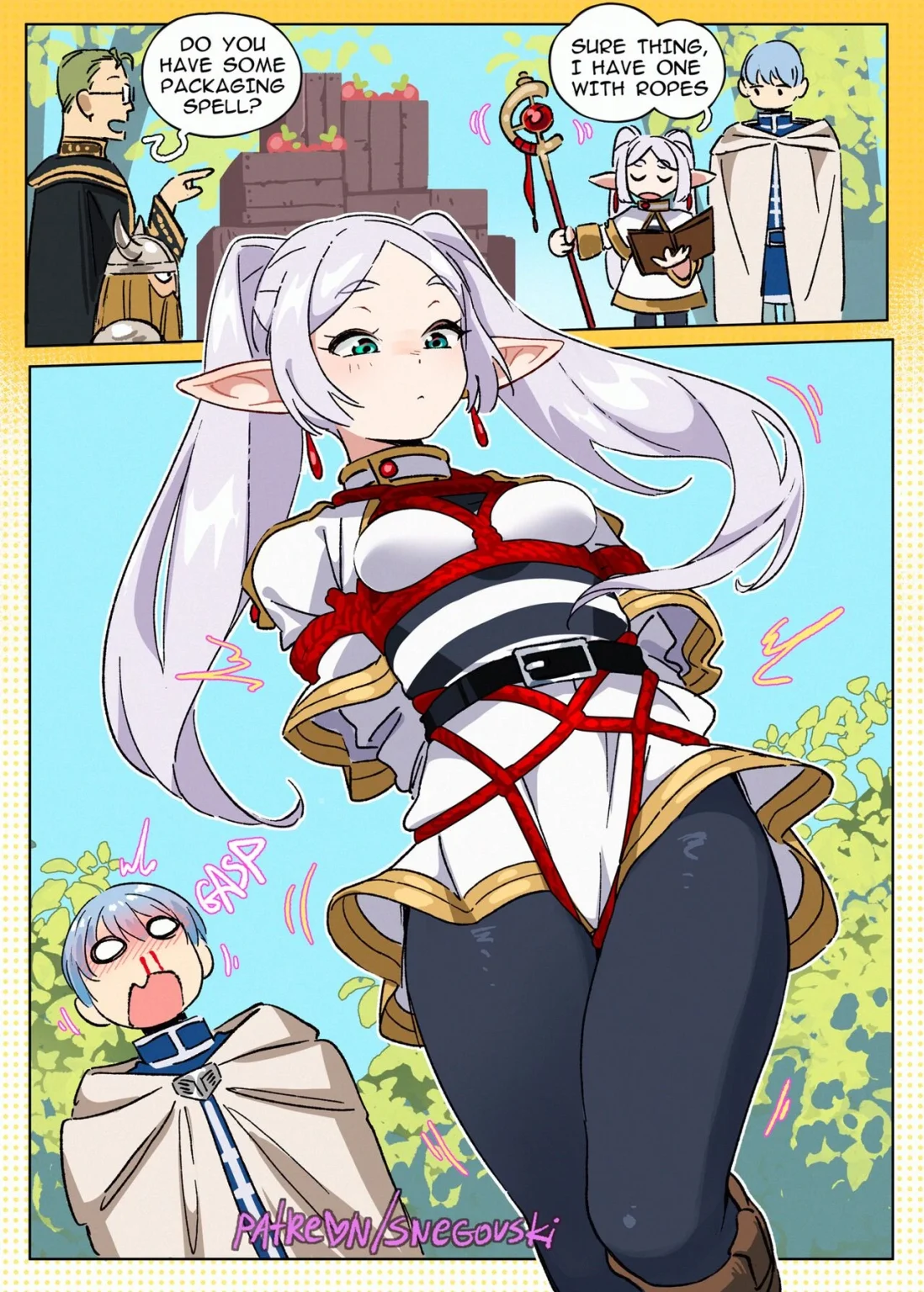 Frieren and the "ropes spell" porn comic picture 1