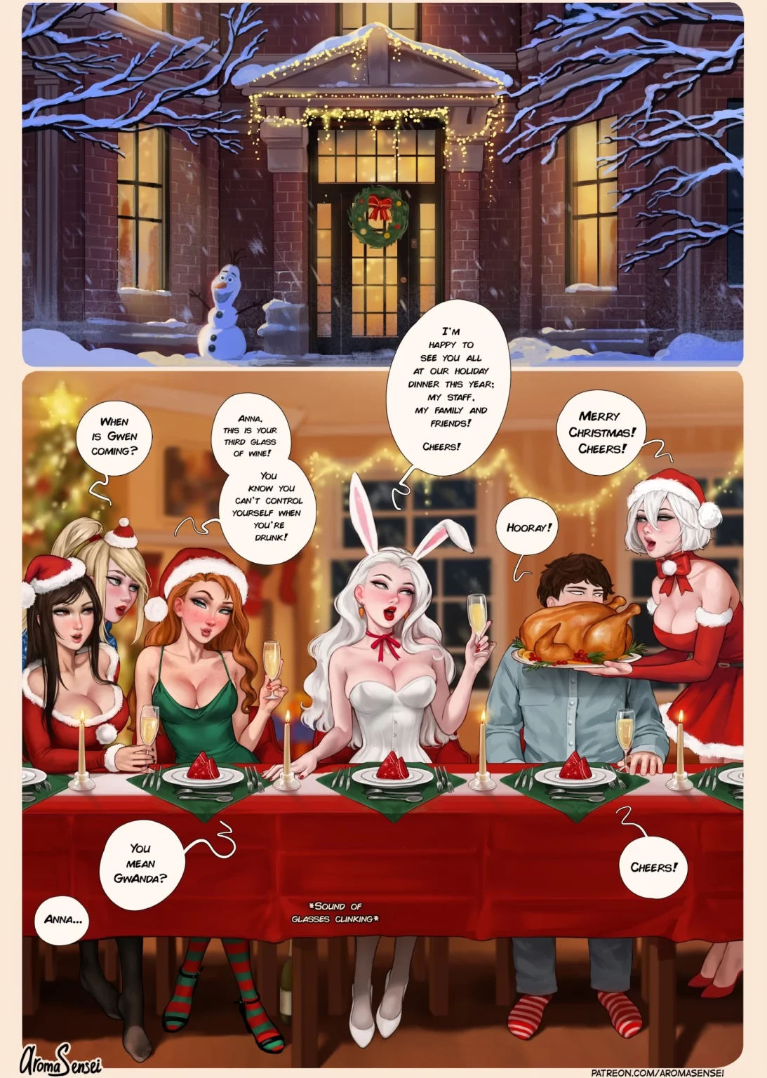 Frozen Inc Christmas Party porn comic picture 1