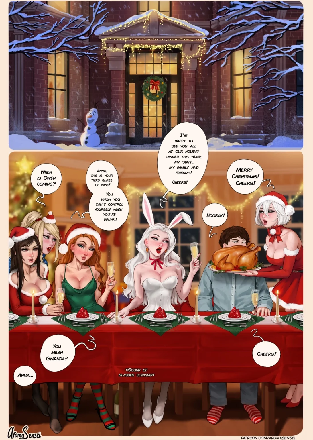 Frozen Inc Christmas Party (Shemale) porn comic picture 1