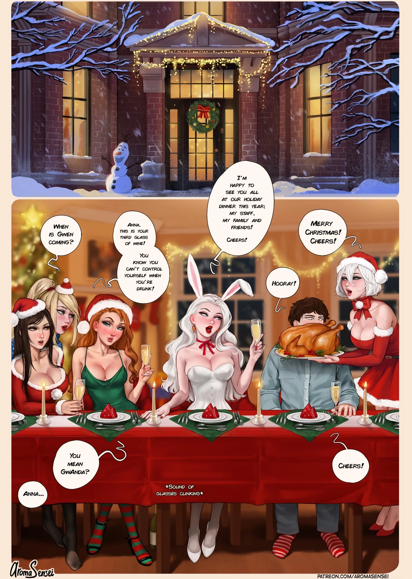 Frozen Inc Christmas Party (Shemale) porn comic picture 1