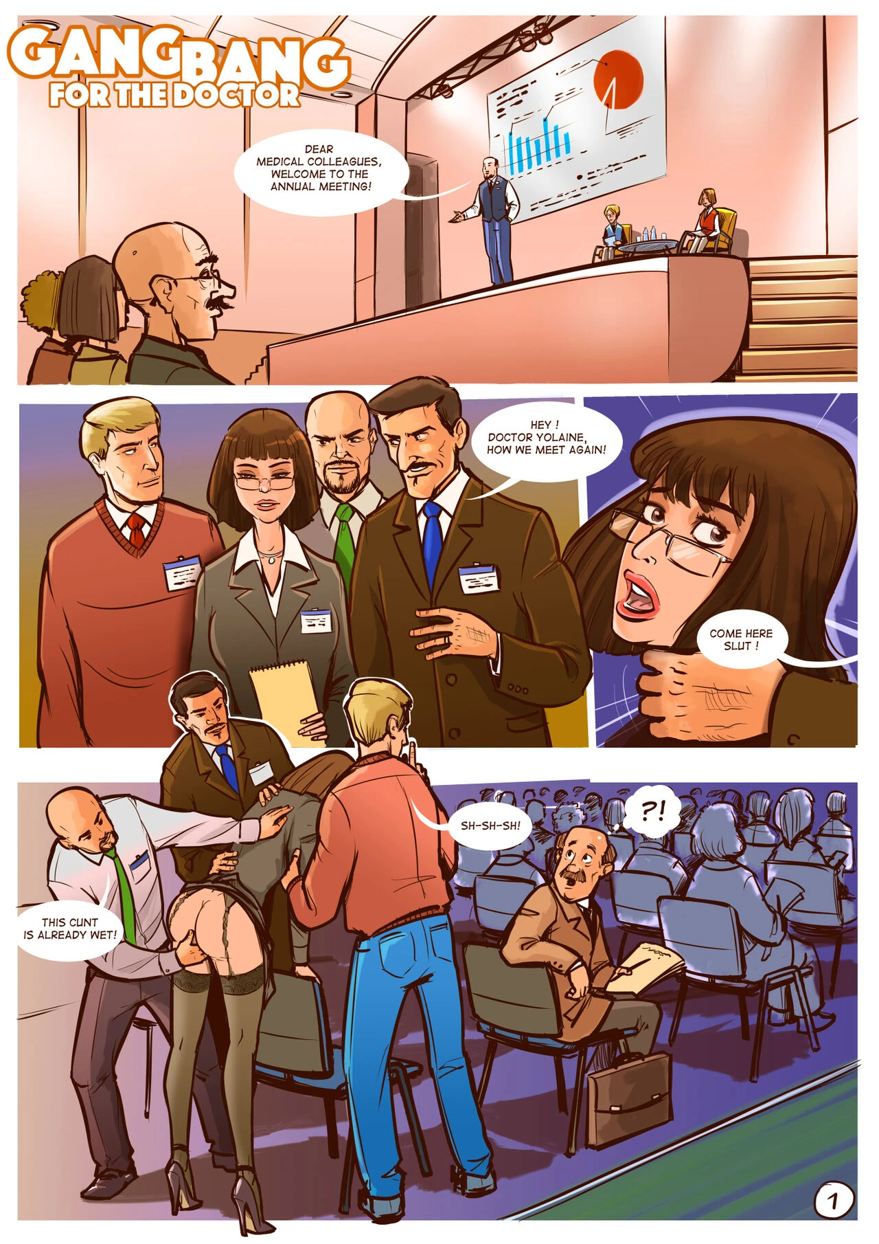 Gangbang for the pretty doctor porn comic picture 1