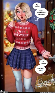Gwen celebrates Christmas! porn comic picture 1