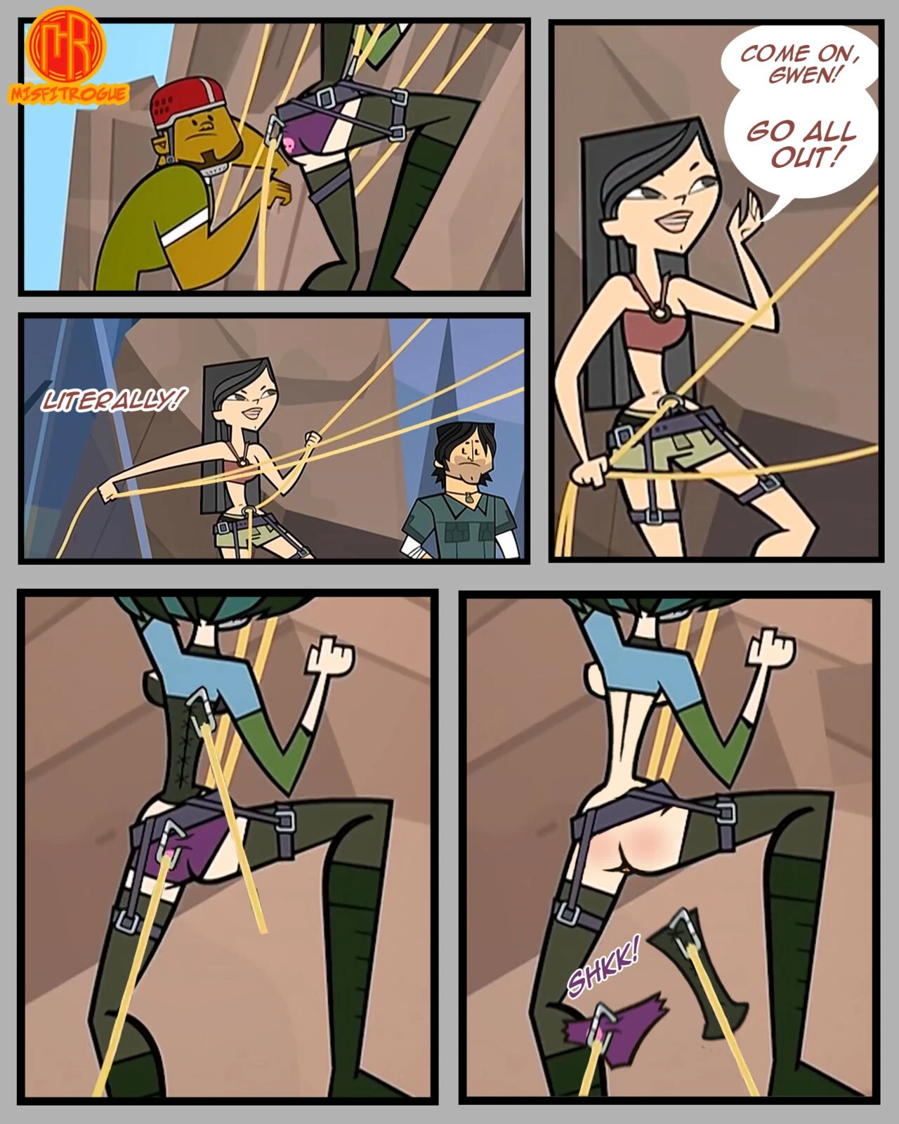 Gwen's Climbing Incident porn comic picture 2