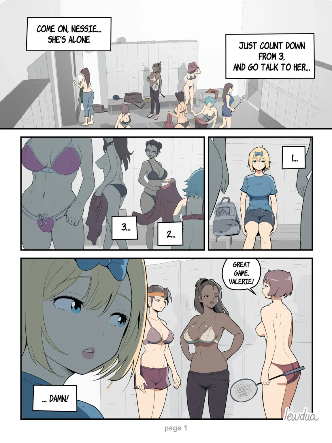 [Hairy] Locker room - Nessie and Valerie porn comic picture 1