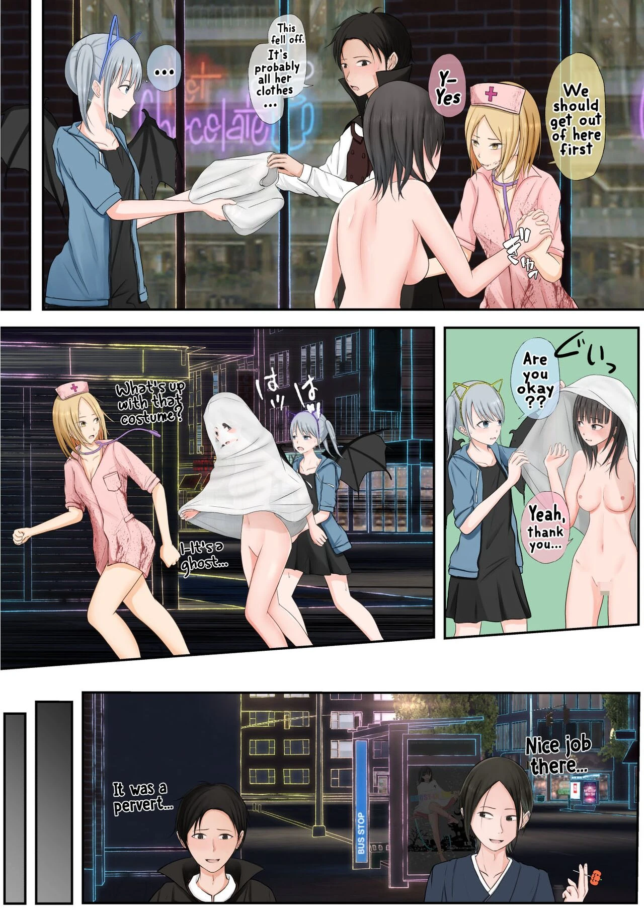 Halloween Exhibitionist Girl | Halloween Roshutsu Shoujo porn comic picture 45