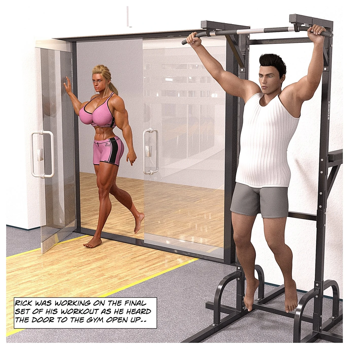 Hannah's Story: Gym Encounter porn comic picture 2