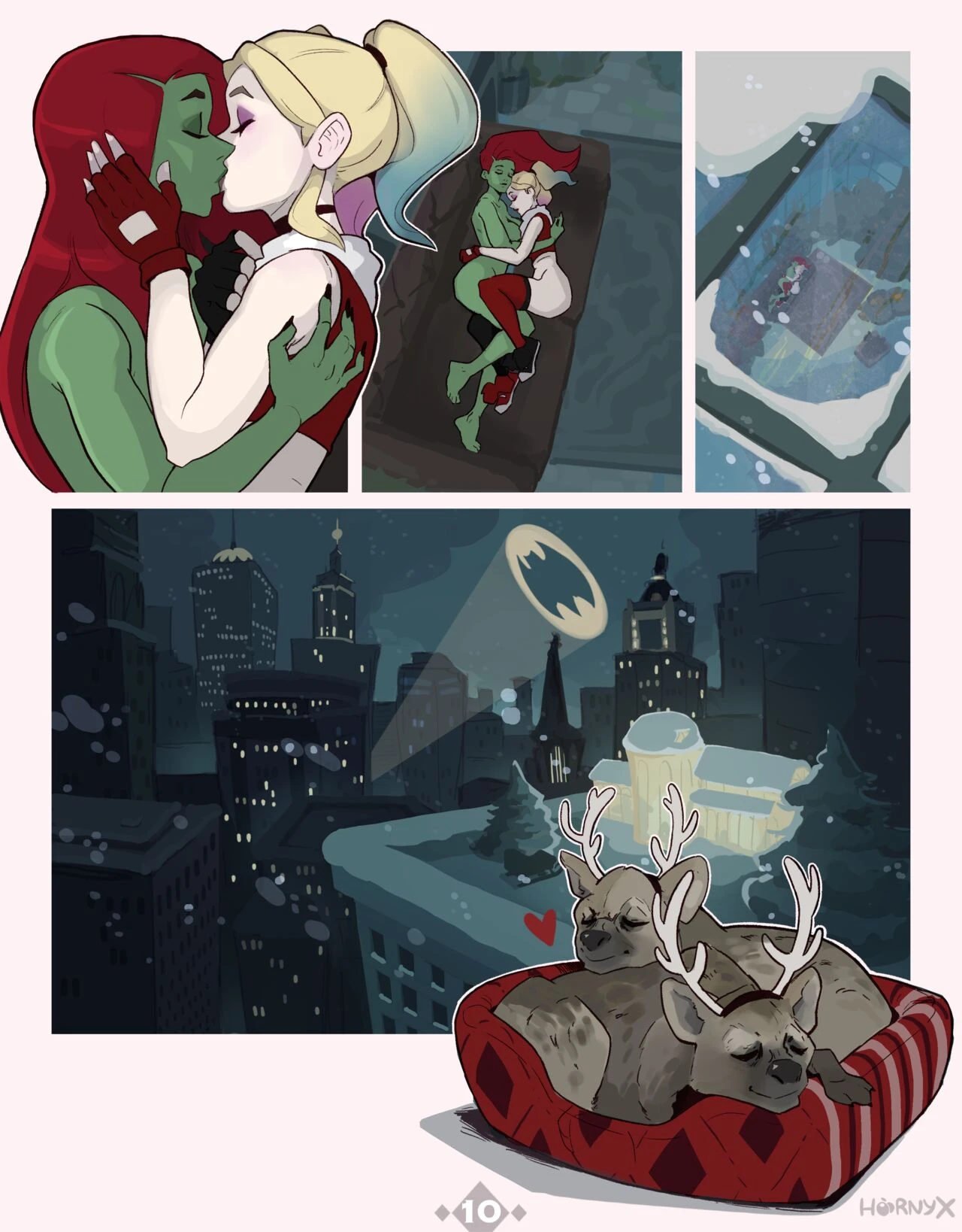 Harley & Ivy's Christmas Kiss porn comic picture 10