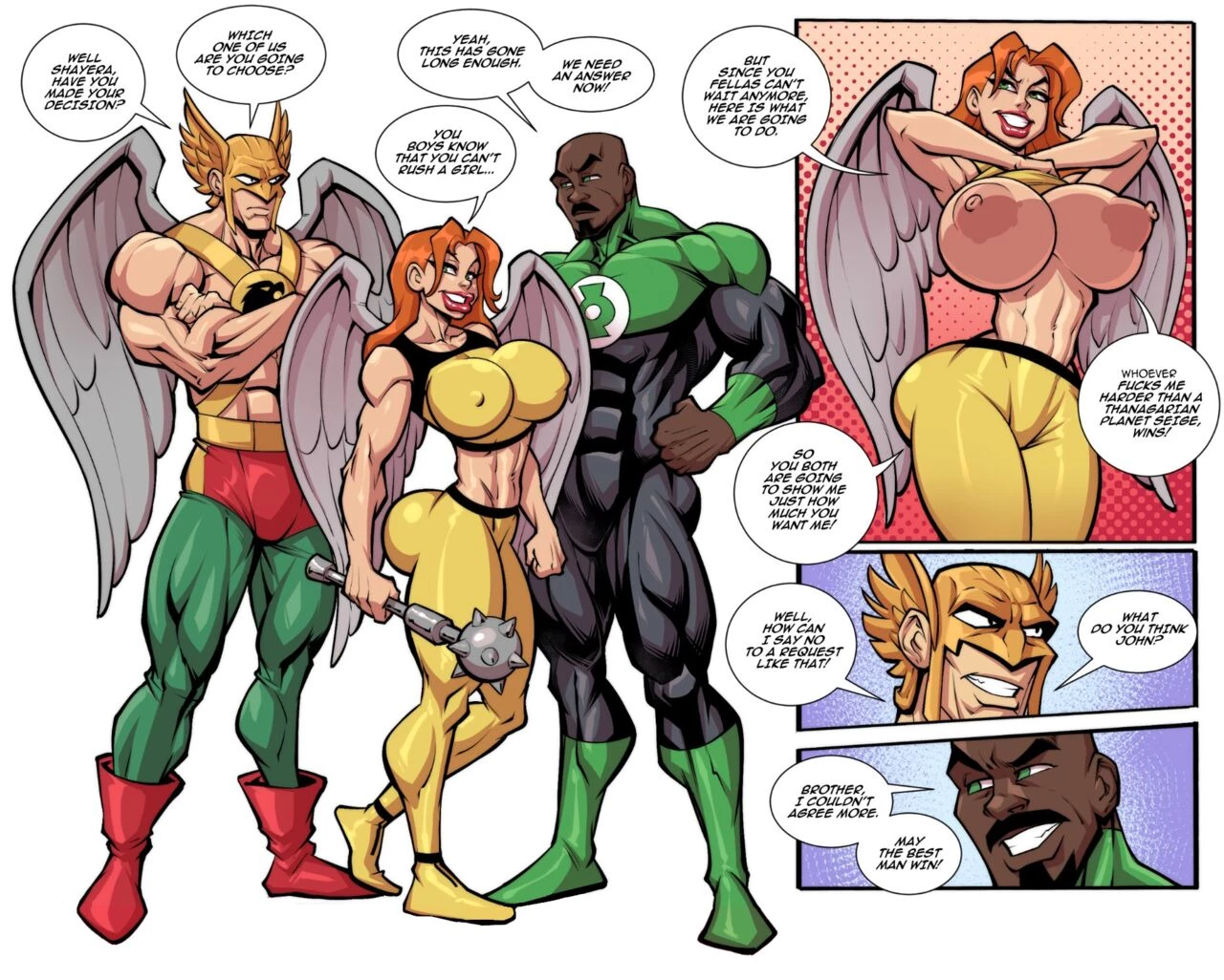 Hawkgirl's Decision! porn comic picture 1