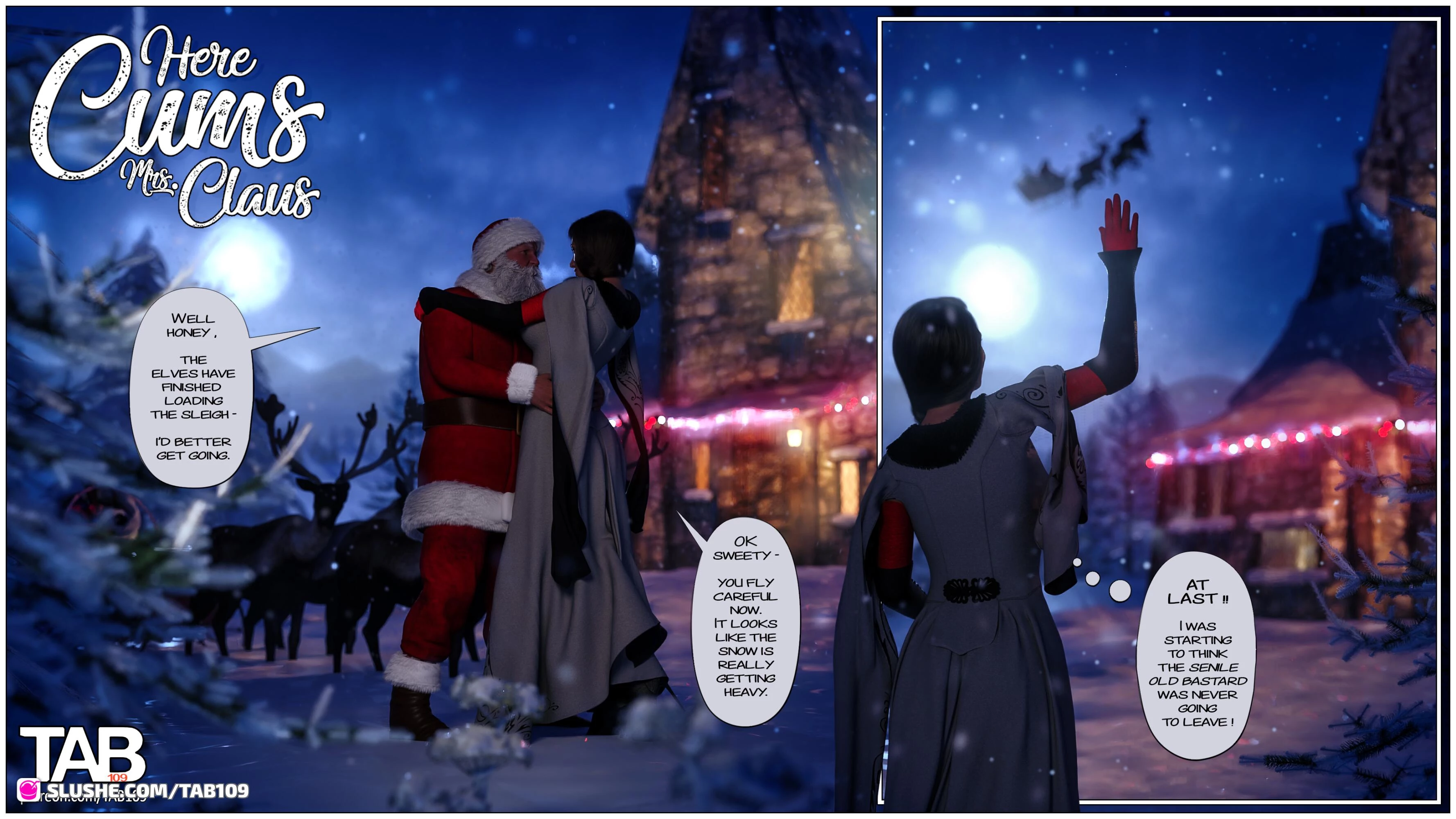 Here Cums Mrs Claus porn comic picture 1