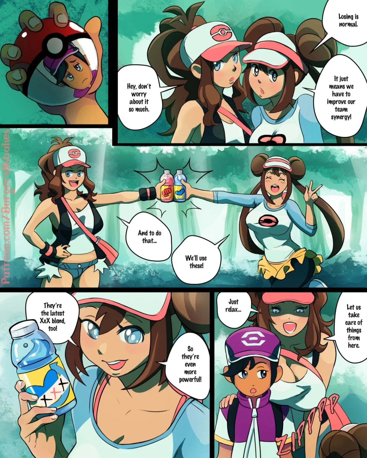 Hilda and Rosa level up with juice! porn comic picture 1