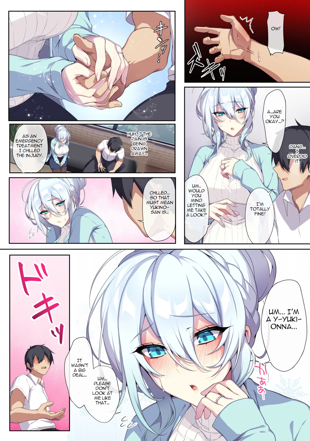 Hitozukiai ga Nigate na Miboujin no Yukionna-san to Noroi no Yubiwa porn comic picture 4