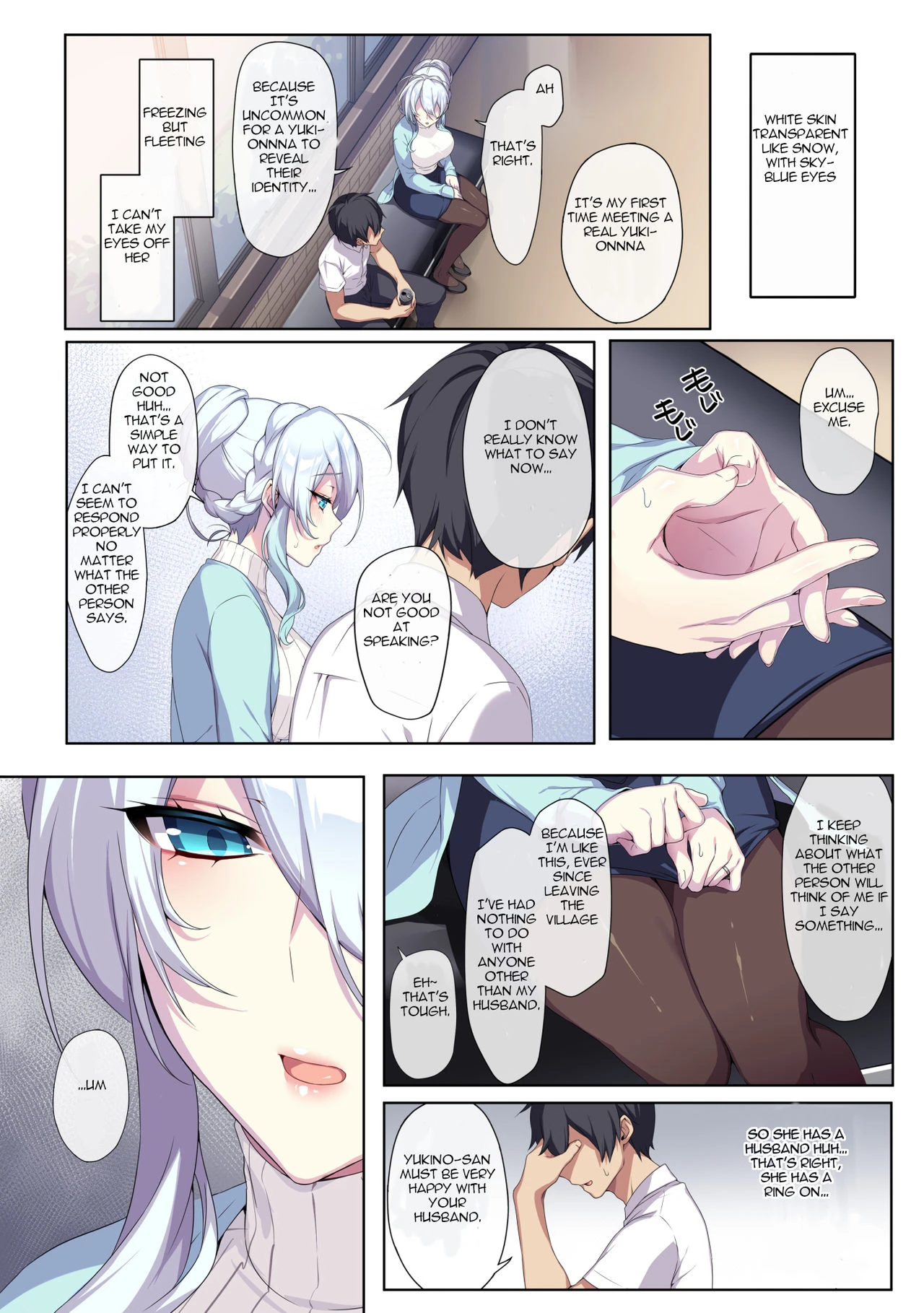 Hitozukiai ga Nigate na Miboujin no Yukionna-san to Noroi no Yubiwa porn comic picture 5