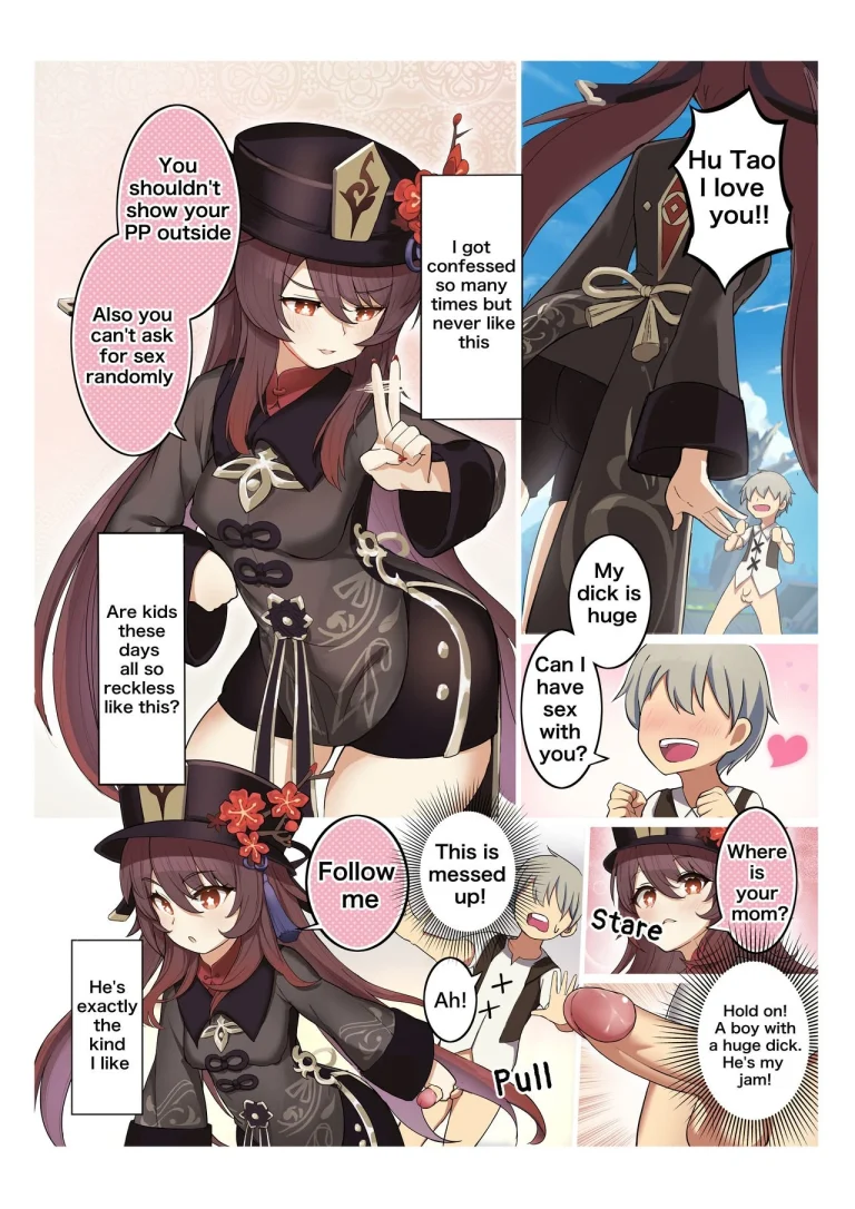 Hu Tao porn comic picture 1