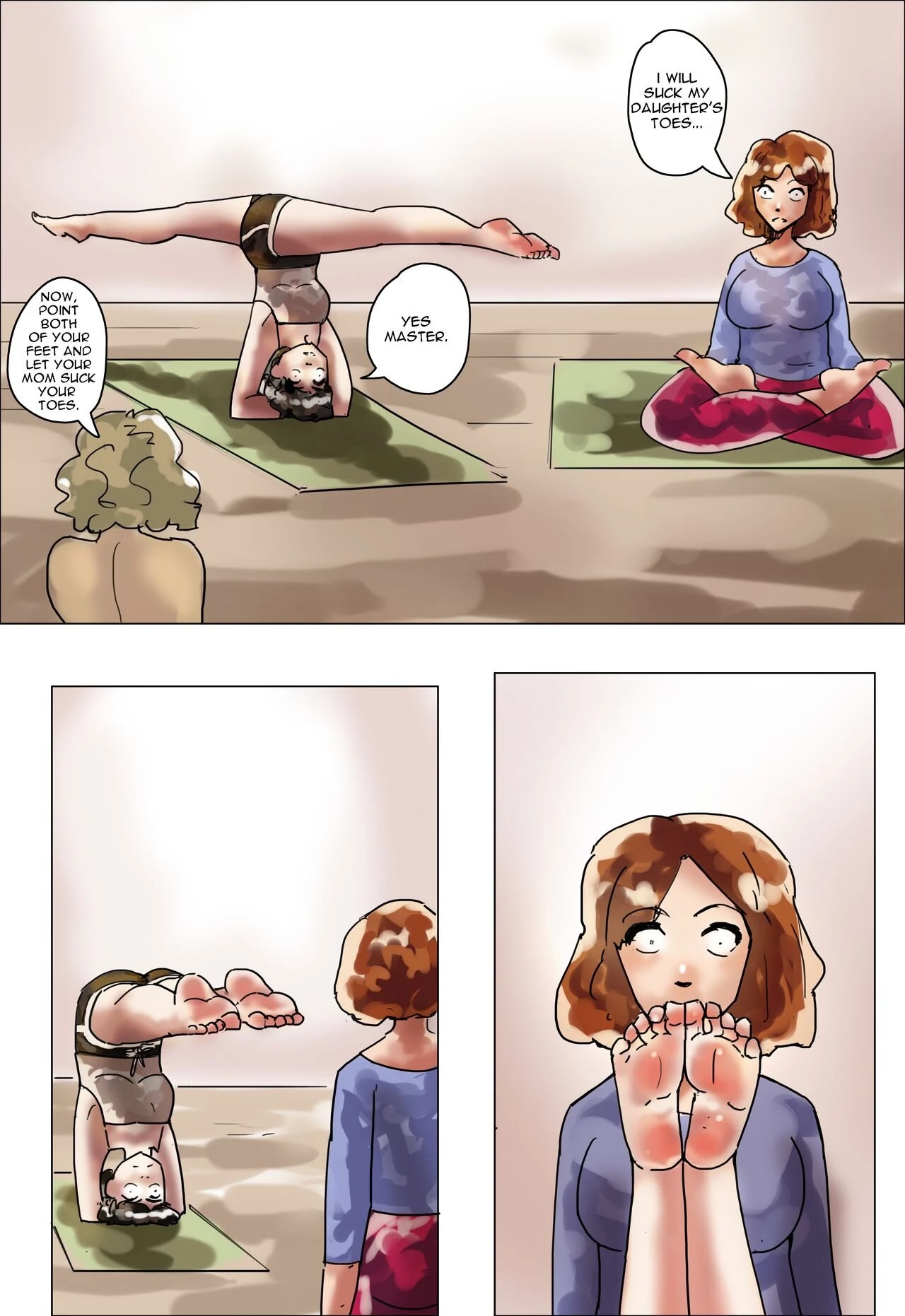 Hypno Yoga: Mother and daughter porn comic picture 4