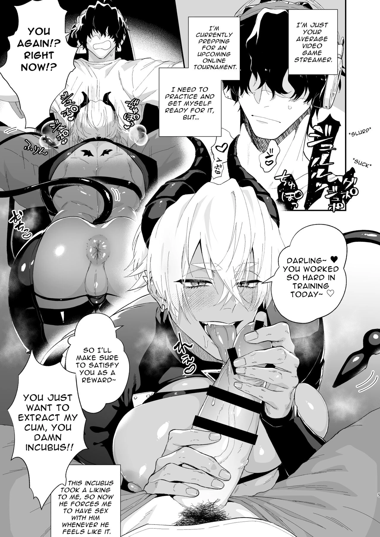 I Just Want to Game But This Incubus Keeps Sucking Me Off | Game Shitai Dakenanoni Incubus ni Suwaremakuru! porn comic picture 4