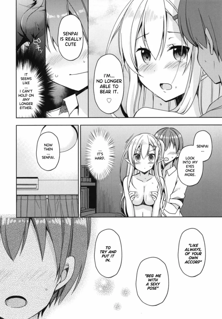 I tried to erotically hypnotize Elf Senpai who i admire porn comic picture 10