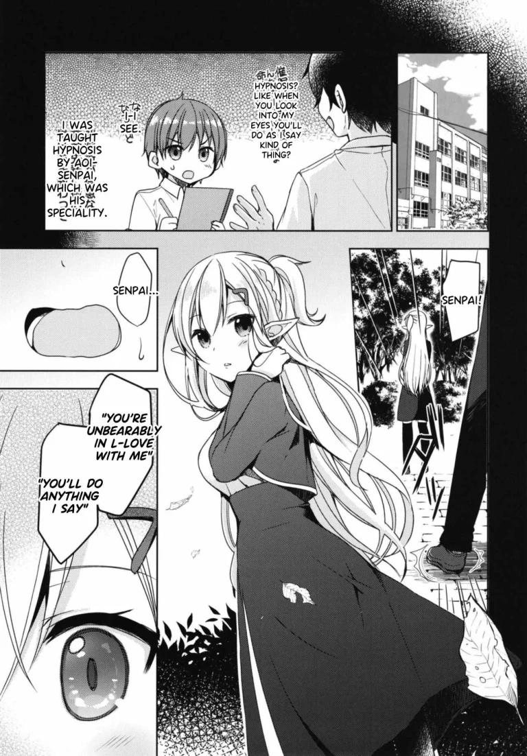 I tried to erotically hypnotize Elf Senpai who i admire porn comic picture 5