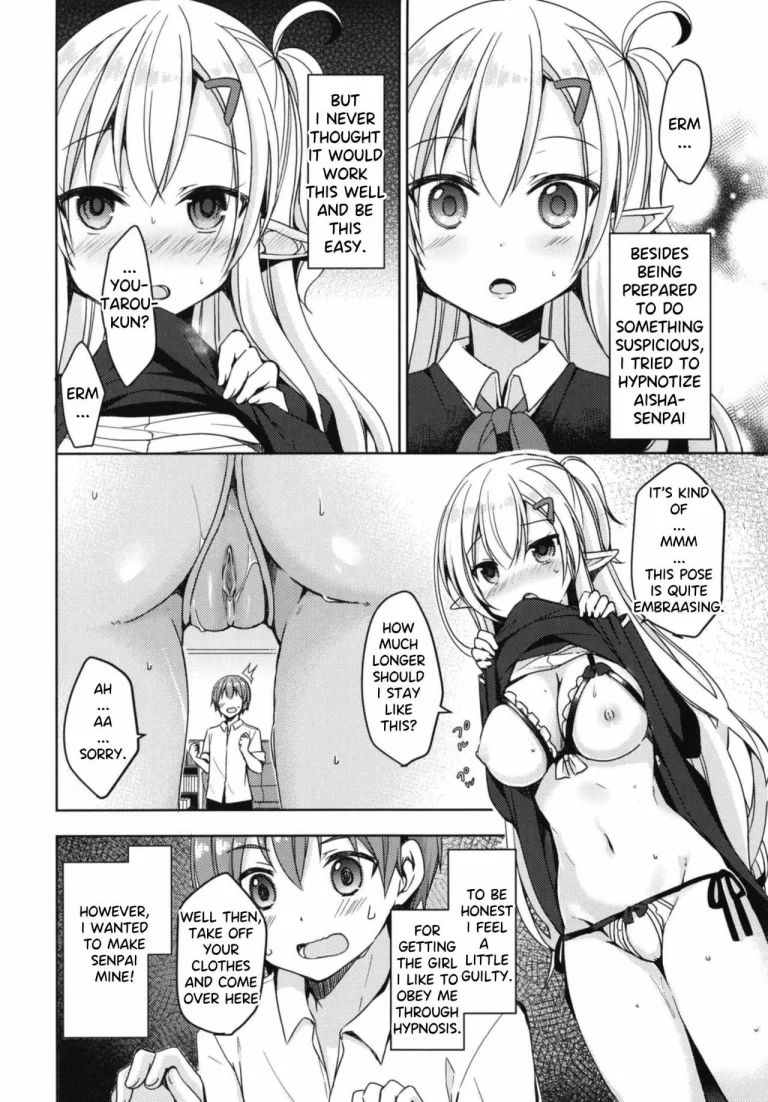 I tried to erotically hypnotize Elf Senpai who i admire porn comic picture 6