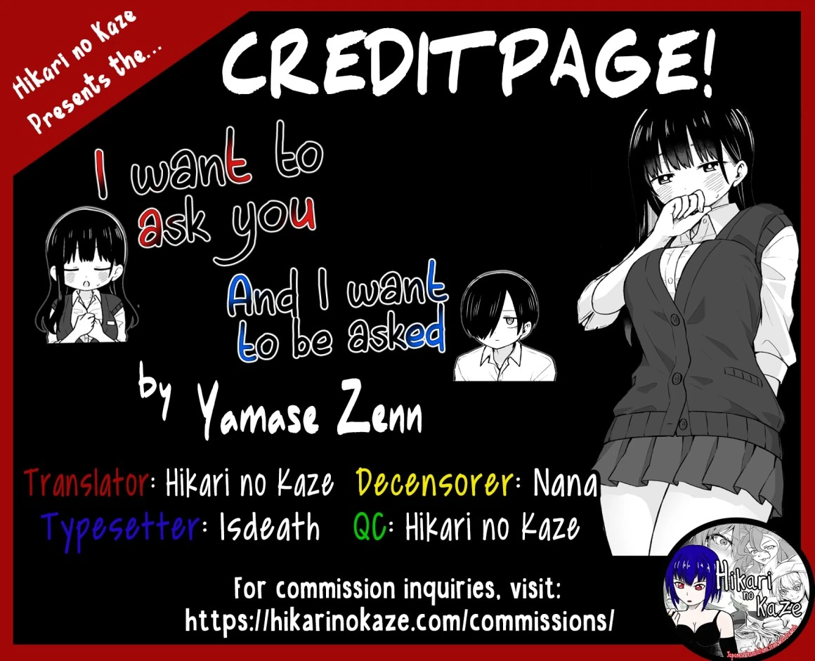 I want to ask you. And I want to be asked. | Sasoitaishi, Sasowaretai porn comic picture 27