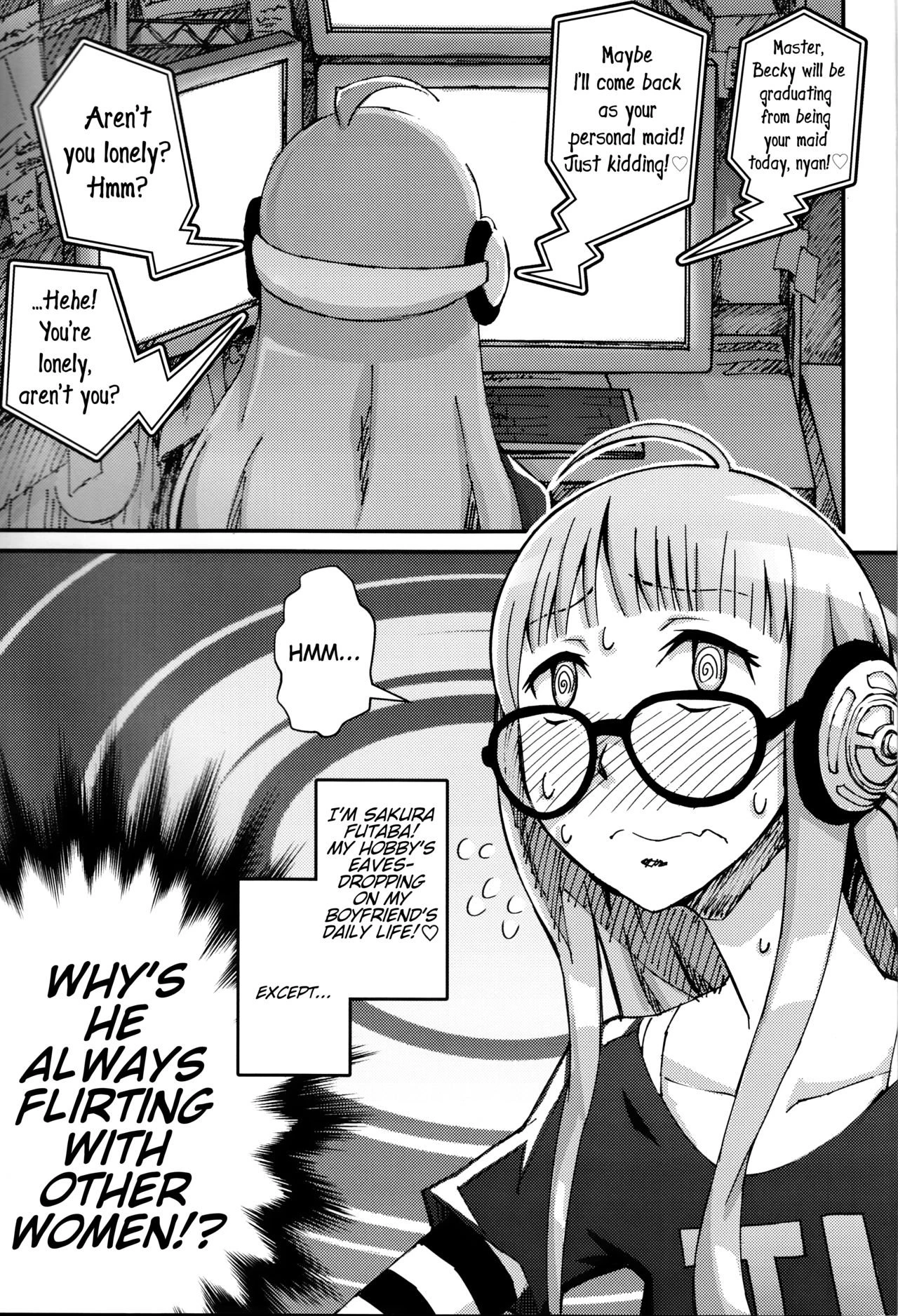 Is Sakura Futaba-chan eavesdropping on her boyfriend? porn comic picture 2