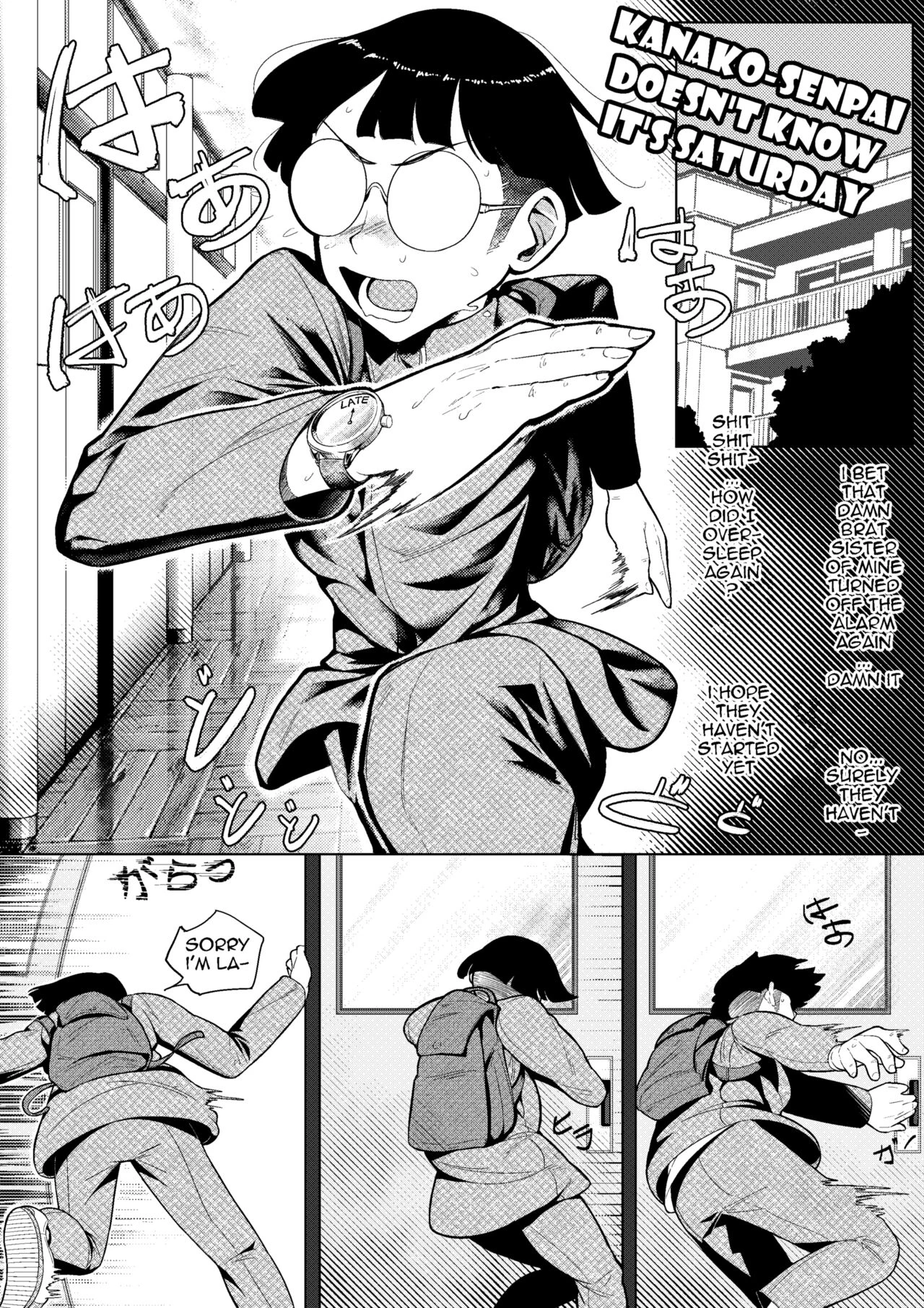 Kanako-senpai Doesn't Know It's Saturday porn comic picture 1