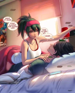 Kiriko wakes up her friend porn comic picture 1