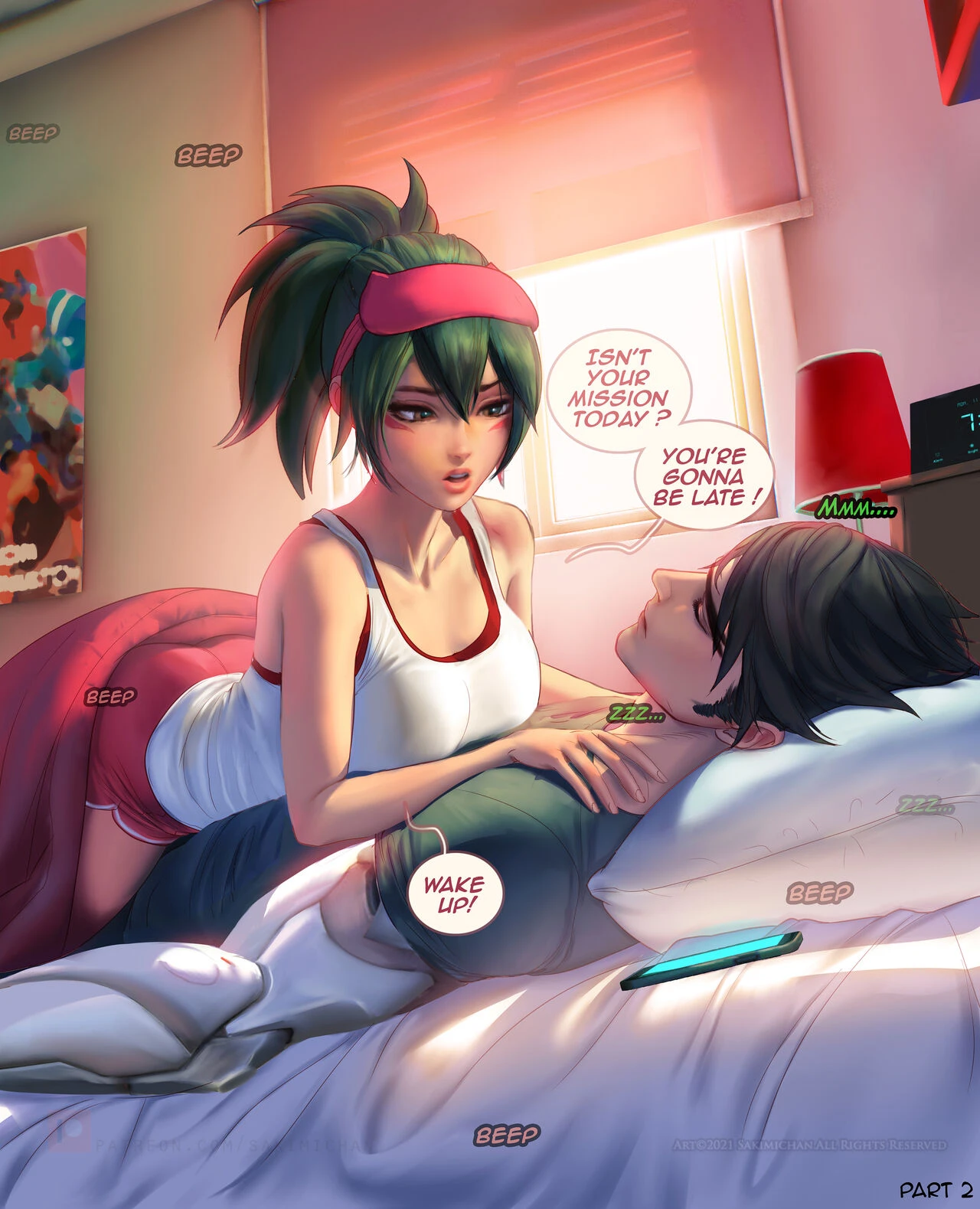 Kiriko wakes up her friend porn comic picture 2