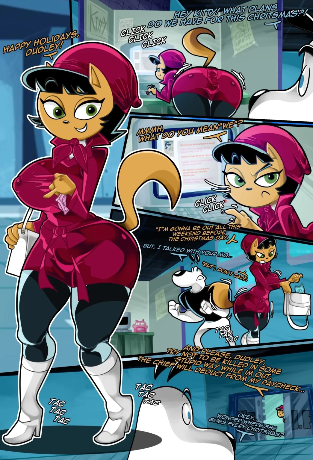 Kitty Katswell x-mas dinner porn comic picture 1