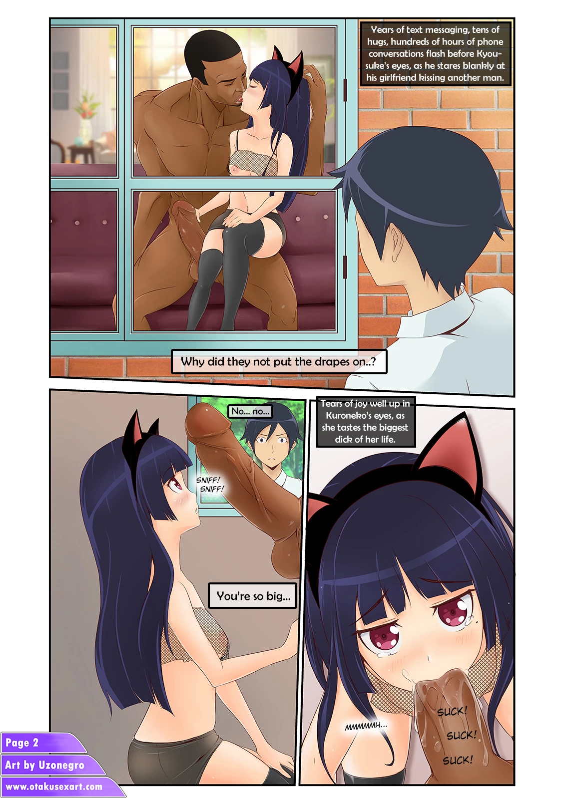 Kuroneko's interracial cuckolding fucktime porn comic picture 3