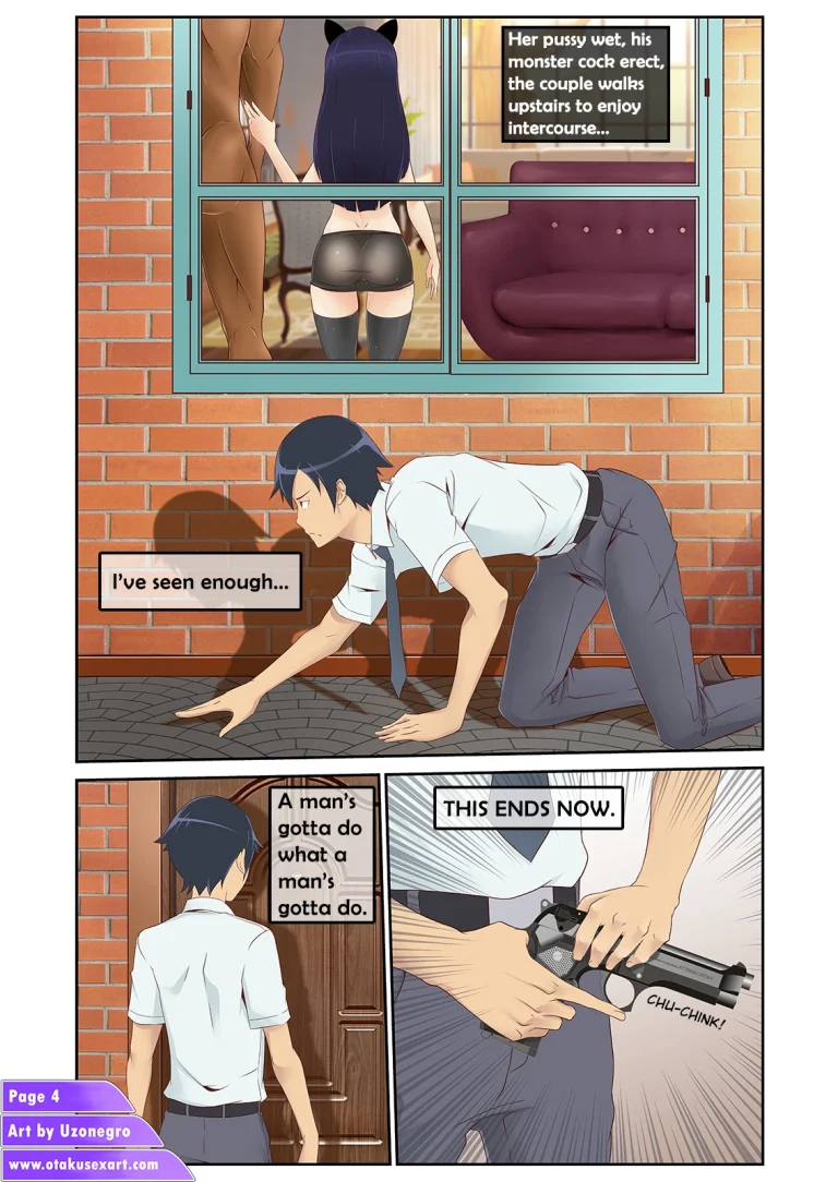 Kuroneko's interracial cuckolding fucktime porn comic picture 5
