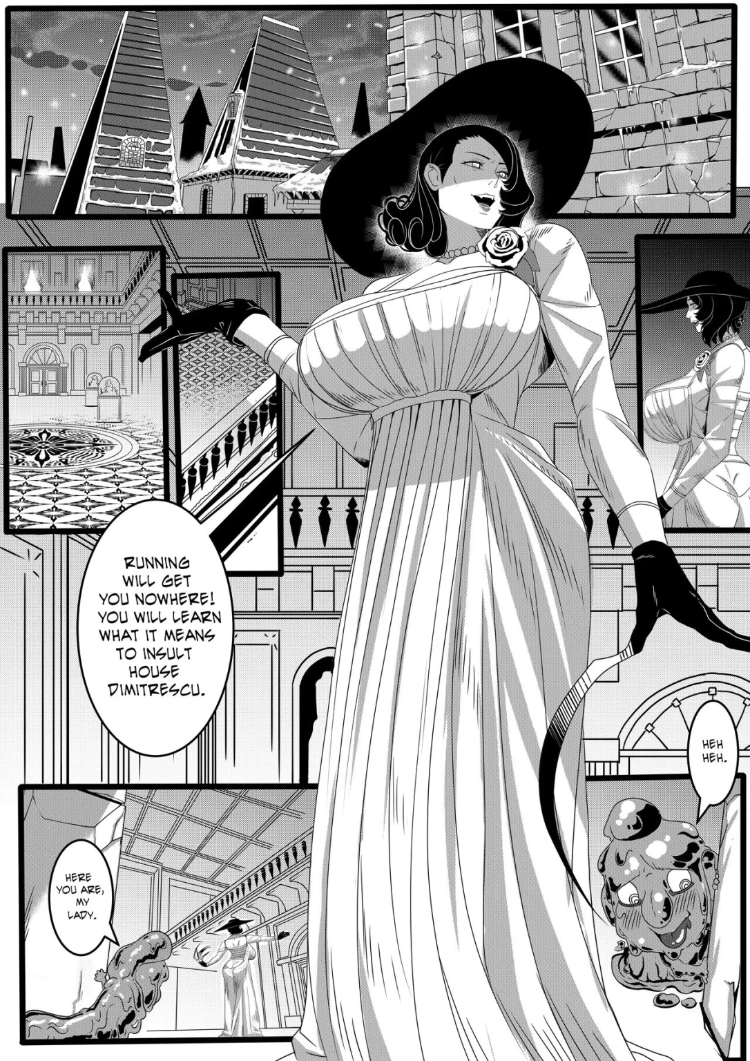 Lady Dimitrescu's uninvited guest porn comic picture 1