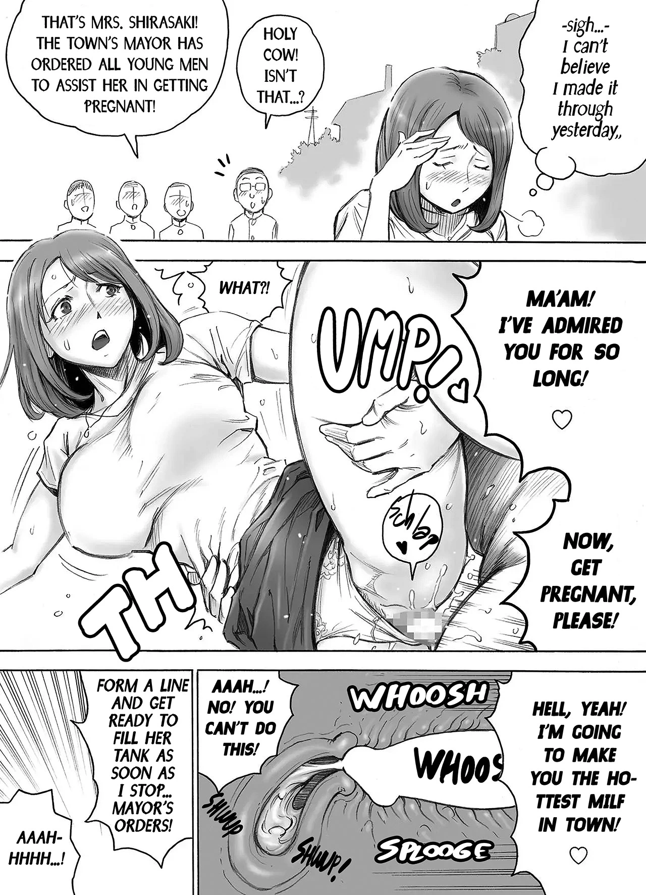 Let The Whole Town Impregnate A Wife Who Wants A Child |Aka-chan ga Hoshii Hitozuma o Chounai Minna de Haramaseyou porn comic picture 13