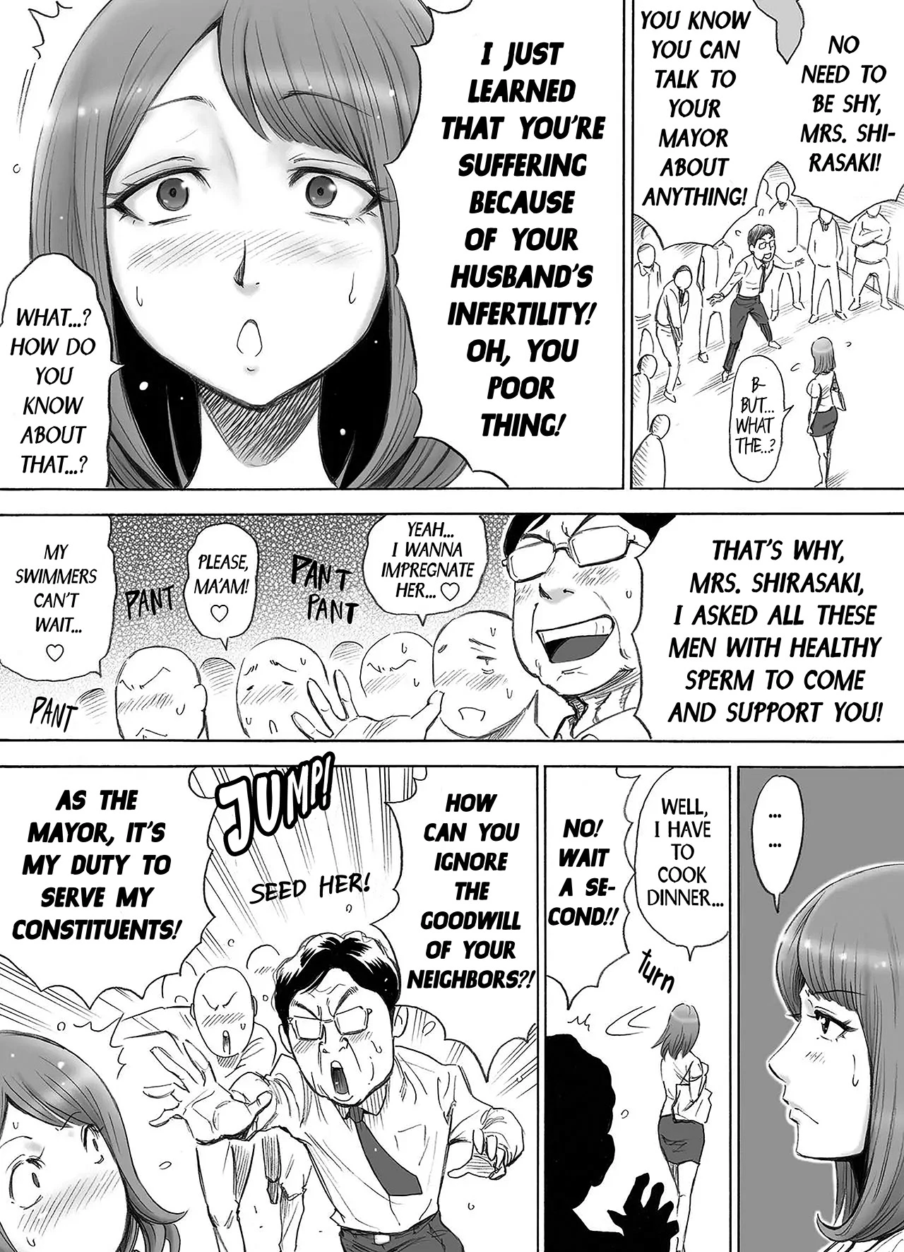 Let The Whole Town Impregnate A Wife Who Wants A Child |Aka-chan ga Hoshii Hitozuma o Chounai Minna de Haramaseyou porn comic picture 6