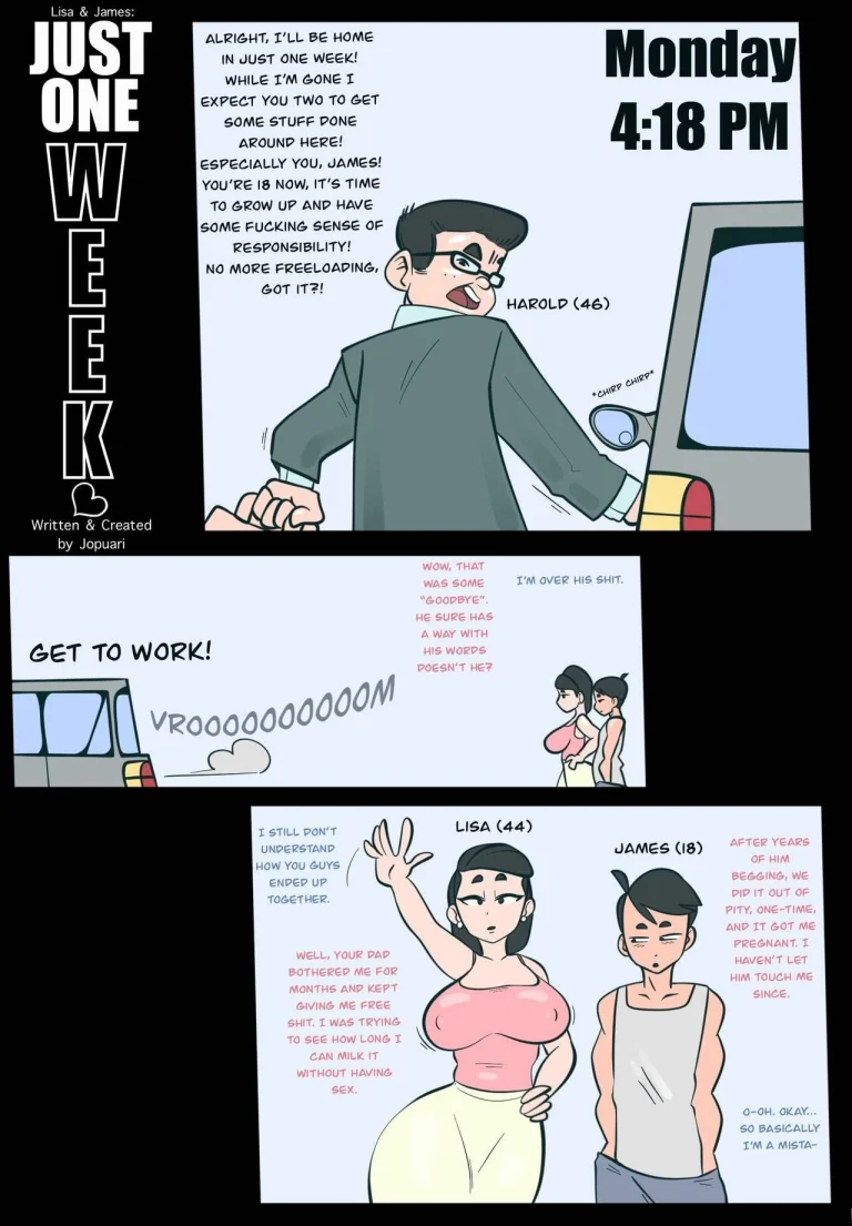 Lisa & James: Just One Week porn comic picture 3