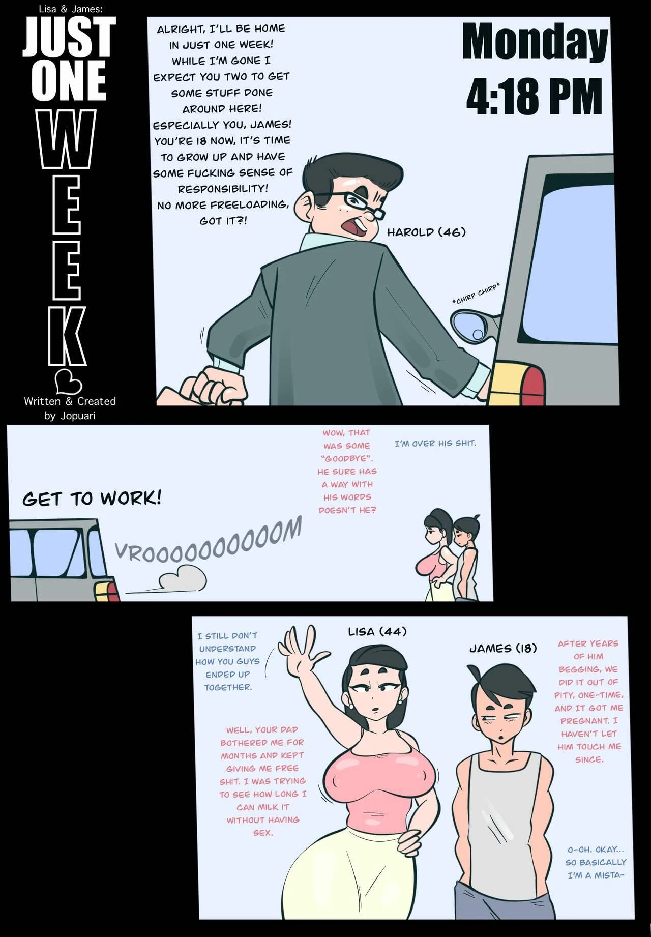 Lisa & James: Just One Week porn comic picture 3