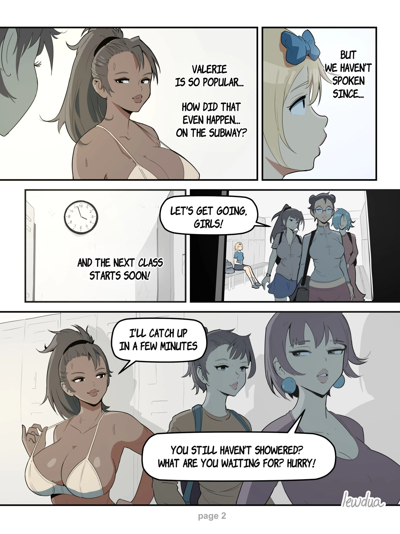 Locker room - Nessie and Valerie porn comic picture 2