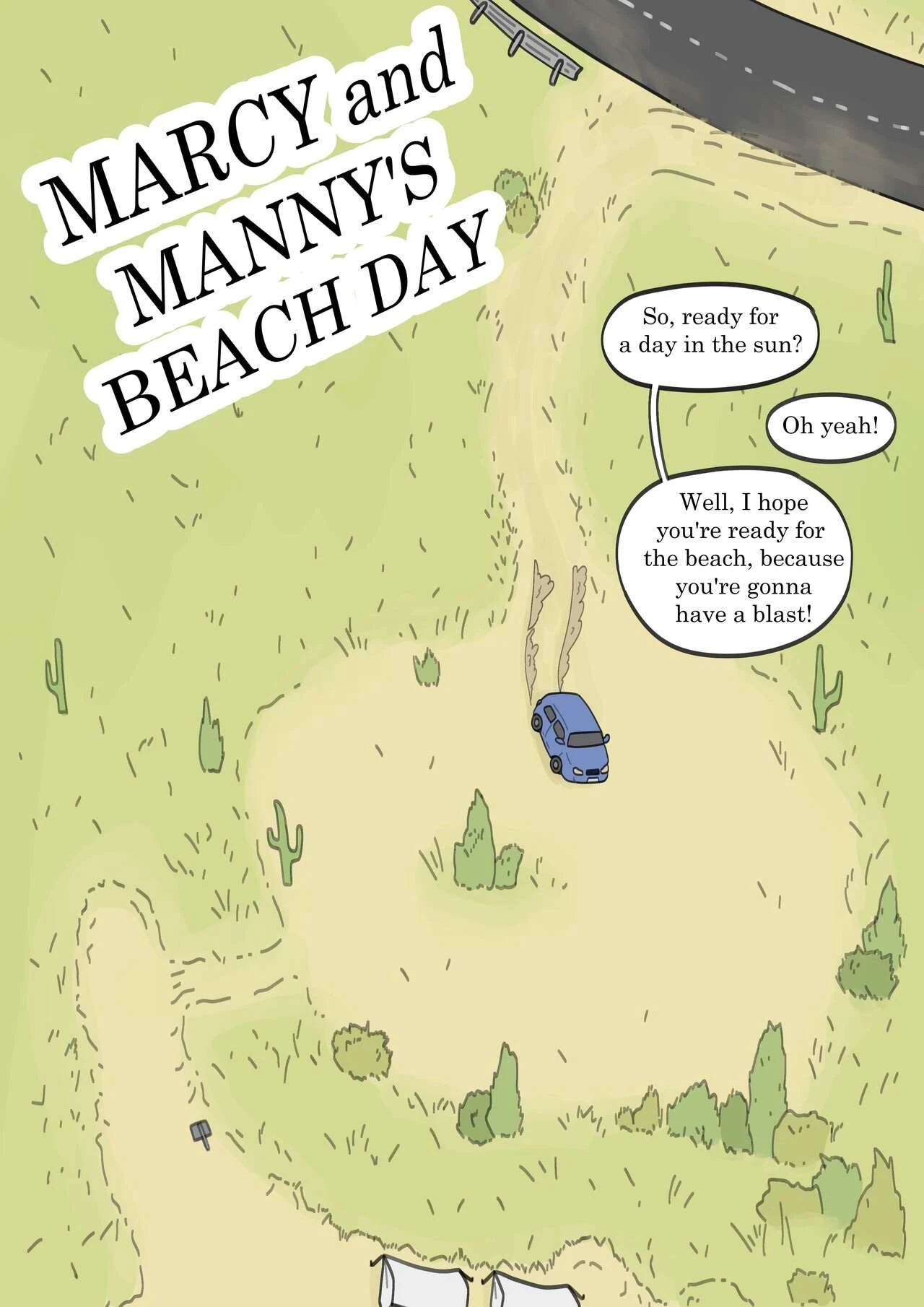 Manny and Marcy's beach day porn comic picture 1