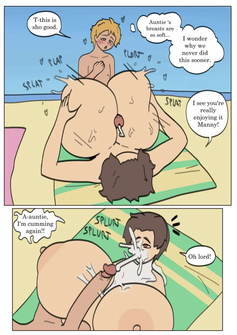 Manny and Marcy's beach day porn comic picture 9