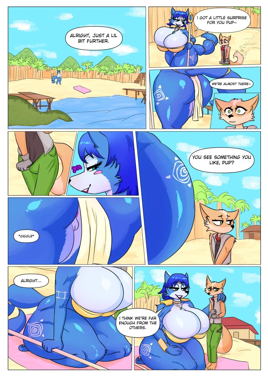 Momma Krystal and a lil fox porn comic picture 1