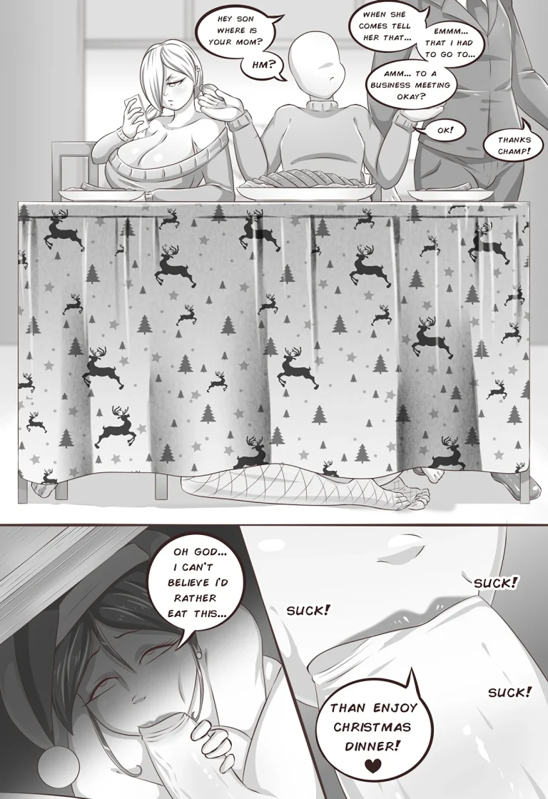 Mom's horny christmas porn comic picture 11