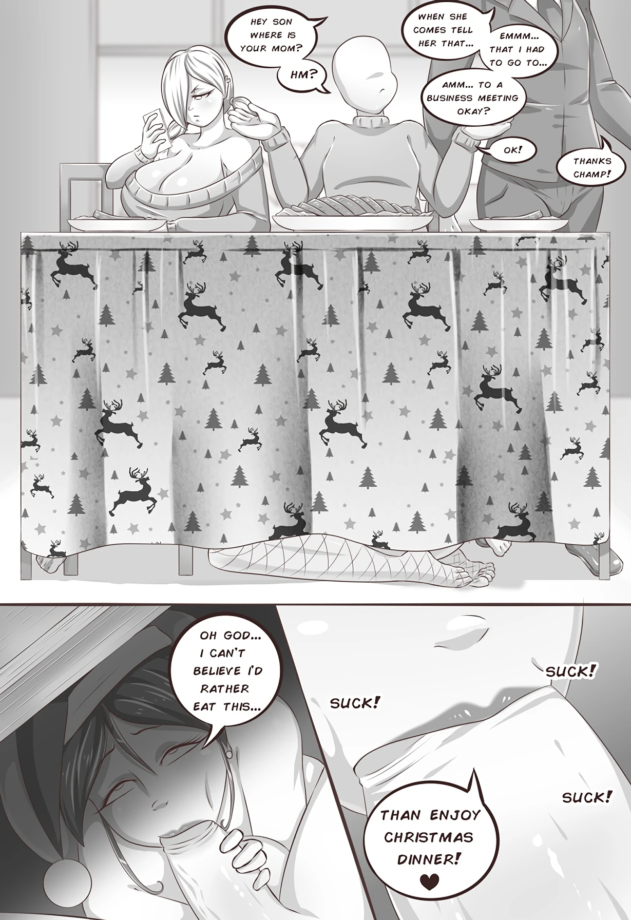 Mom's horny christmas porn comic picture 11
