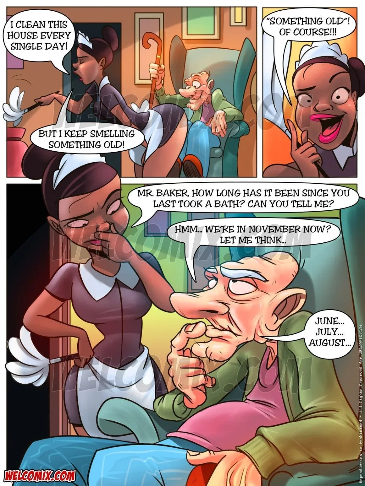 Naughty Fam 7 - Giving The Old Man A Bath porn comic picture 2